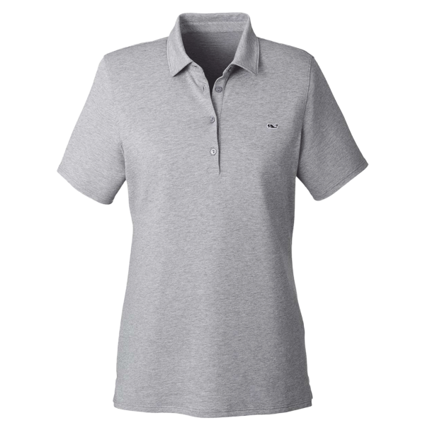vineyard vines Women's Edgartown Pique Polo, Barracuda, Front view