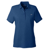 vineyard vines Women's Edgartown Pique Polo, Deep Bay, Front view