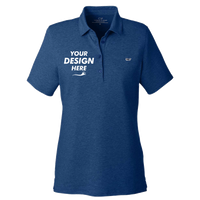 vineyard vines Women's Edgartown Pique Polo, Deep Bay, Front view, Mockup