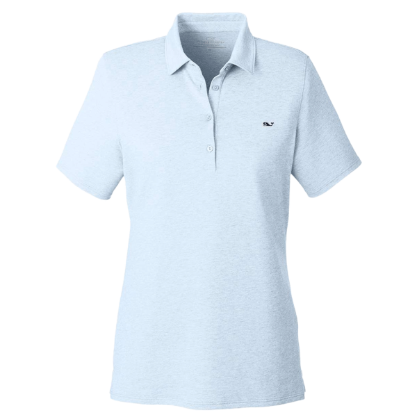 vineyard vines Women's Edgartown Pique Polo, Jake Blue, Front view