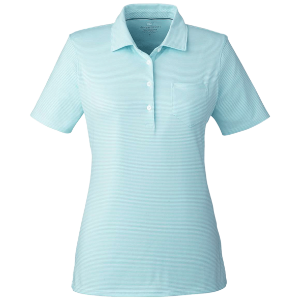 vineyard vines Women's Fanshell Polo, Crystal Blue / Crystal Blue, Front view