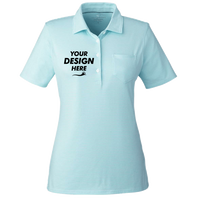 vineyard vines Women's Fanshell Polo, Crystal Blue / Crystal Blue, Front view, Mockup