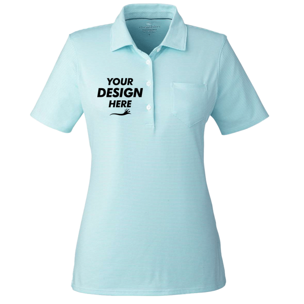 vineyard vines Women's Fanshell Polo, Crystal Blue / Crystal Blue, Front view, Mockup