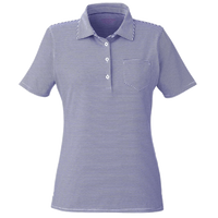 vineyard vines Women's Fanshell Polo, Deep Bay / White Cap, Front view