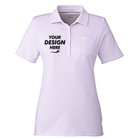 vineyard vines Women's Fanshell Polo, Lavender / White Cap, Front view, Mockup