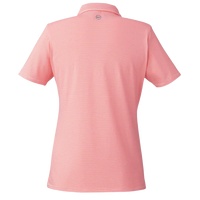 vineyard vines Women's Fanshell Polo, White Cap / Fiery Coral, Back view