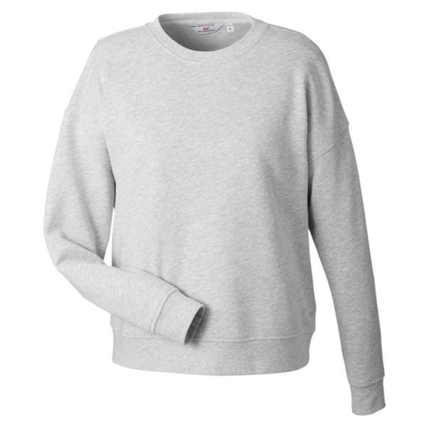 vineyard vines Women's Garment-Dyed Crewneck Sweatshirt, Grey Heather, Front view