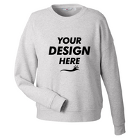 vineyard vines Women's Garment-Dyed Crewneck Sweatshirt, Grey Heather, Front view, Mockup