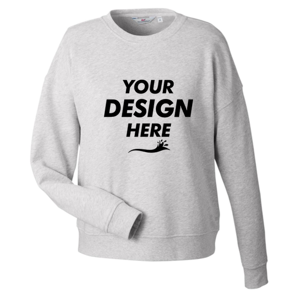 vineyard vines Women's Garment-Dyed Crewneck Sweatshirt, Grey Heather, Front view, Mockup