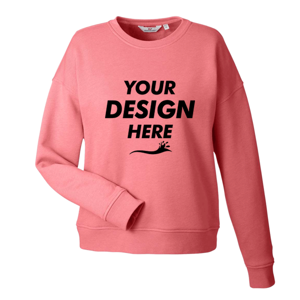vineyard vines Women's Garment-Dyed Crewneck Sweatshirt, Jetty Red, Front view, Mockup