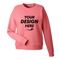 vineyard vines Women's Garment-Dyed Crewneck Sweatshirt, Jetty Red, Front view, Mockup