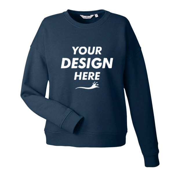 vineyard vines Women's Garment-Dyed Crewneck Sweatshirt, Vineyard Navy, Front view, Mockup