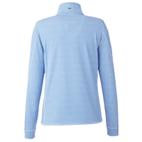 vineyard vines Women's Microstripe Sankaty Half-Zip Pullover, Breaker Blue, Back view