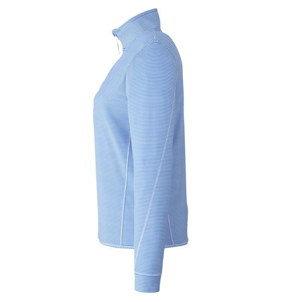 vineyard vines Women's Microstripe Sankaty Half-Zip Pullover, Breaker Blue, Left Sleeve view