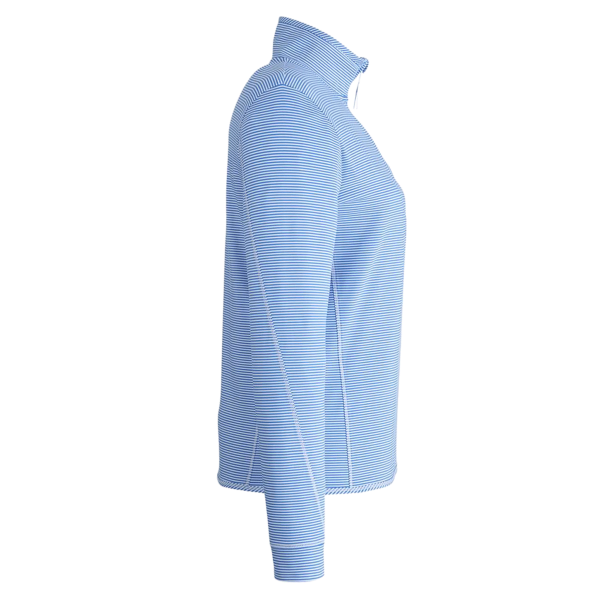 vineyard vines Women's Microstripe Sankaty Half-Zip Pullover, Breaker Blue, Right Sleeve view