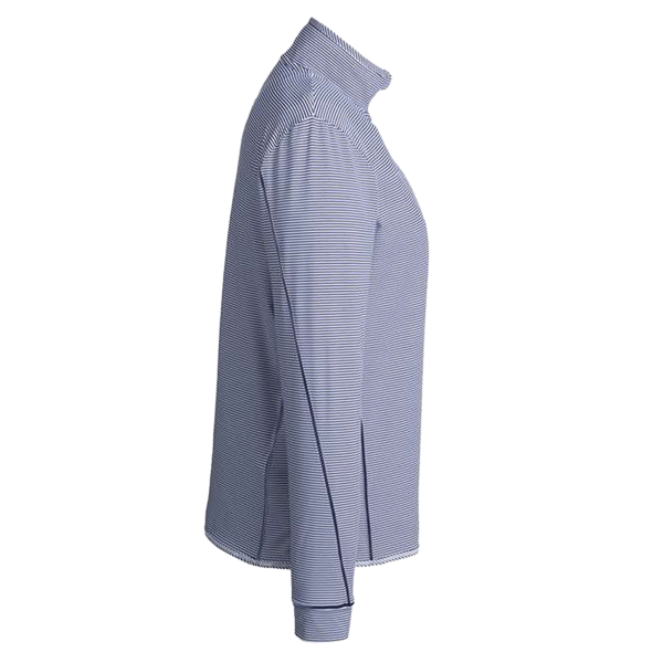 vineyard vines Women's Microstripe Sankaty Half-Zip Pullover, Deep Bay, Right Sleeve view