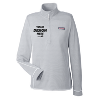 vineyard vines Women's Microstripe Sankaty Half-Zip Pullover, Heather Grey, Front view, Mockup