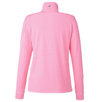 vineyard vines Women's Microstripe Sankaty Half-Zip Pullover, Knockout Pink, Back view