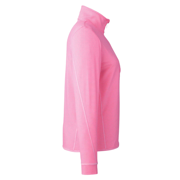 vineyard vines Women's Microstripe Sankaty Half-Zip Pullover, Knockout Pink, Right Sleeve view