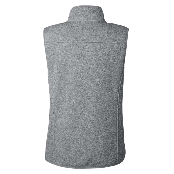 vineyard vines Women's Mountain Sweater Fleece Vest, Grey Heather, Back view