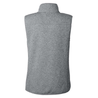 vineyard vines Women's Mountain Sweater Fleece Vest, Grey Heather, Back view
