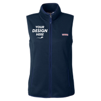 vineyard vines Women's Mountain Sweater Fleece Vest, Vineyard Navy, Front view, Mockup