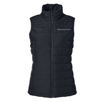 vineyard vines Women's Mountain Weekend Puffer Vest, Jet Black, Front view